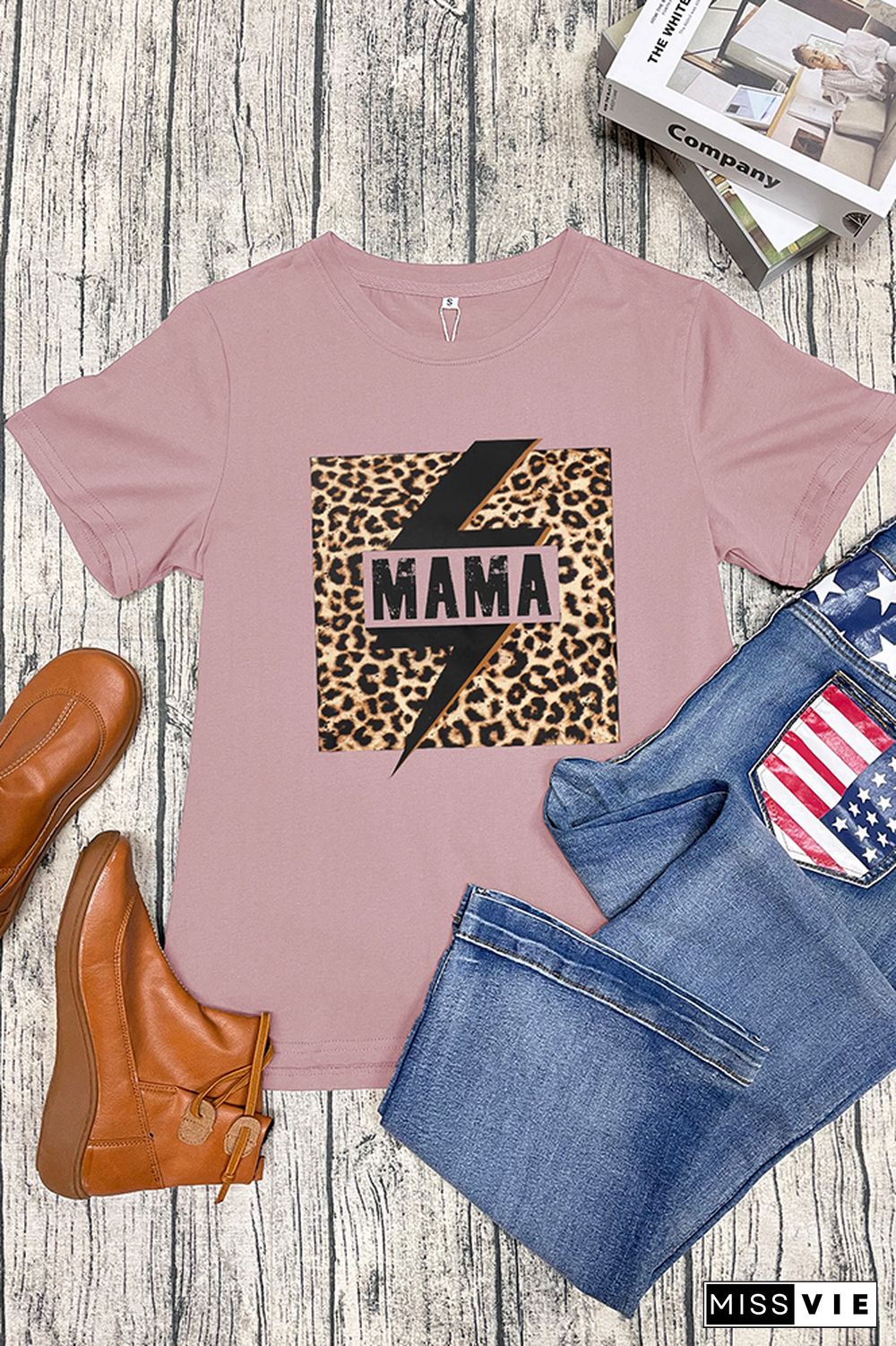 MAMA lightning Short Sleeve Graphic Tee Wholesale