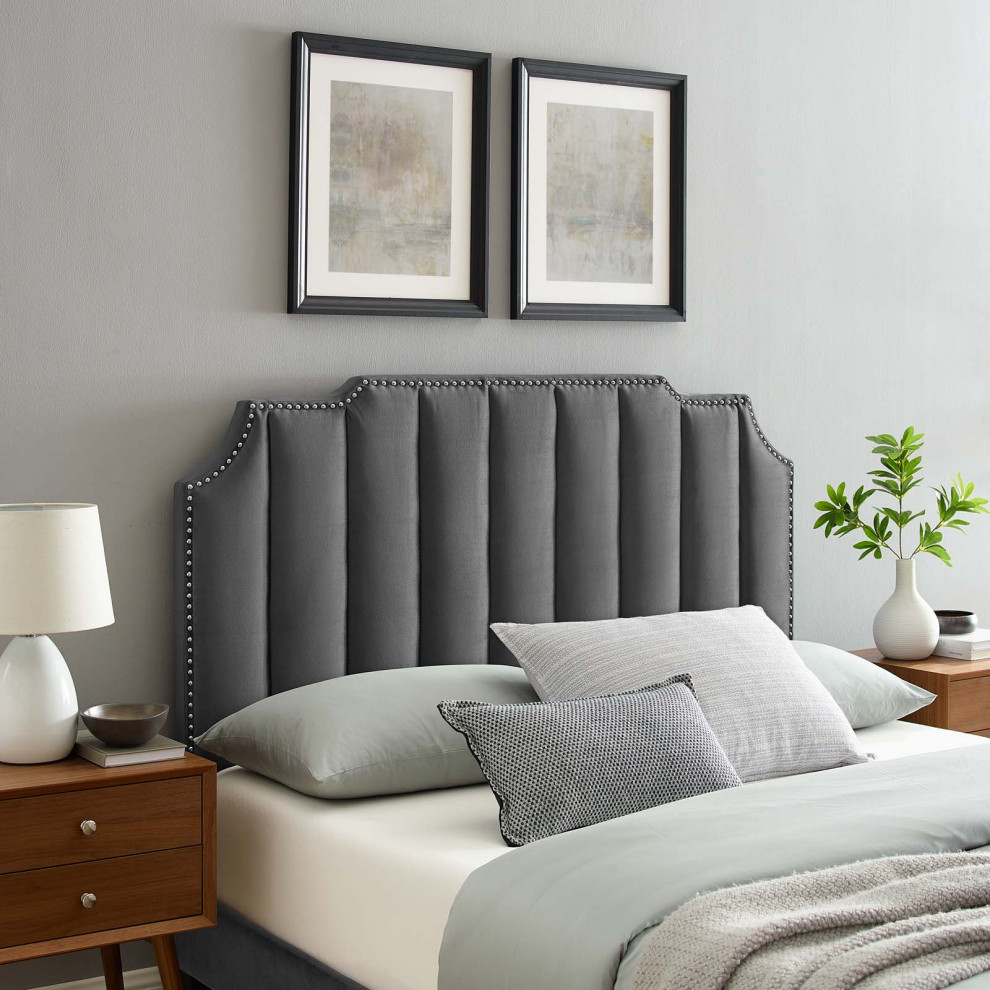 Rosalind Performance Velvet Twin Headboard   Transitional   Headboards   by Modway  Houzz