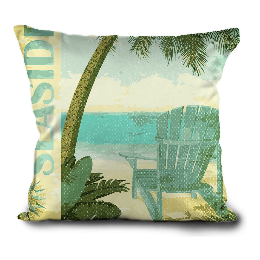 HFI Vintage Seaside Textured Print Throw Pillow