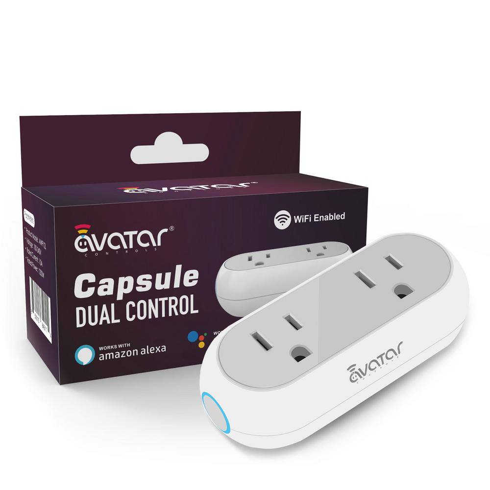 AVATAR CONTROLS Capsule Smart Wi-Fi Plug with Dual Sockets AWP12L