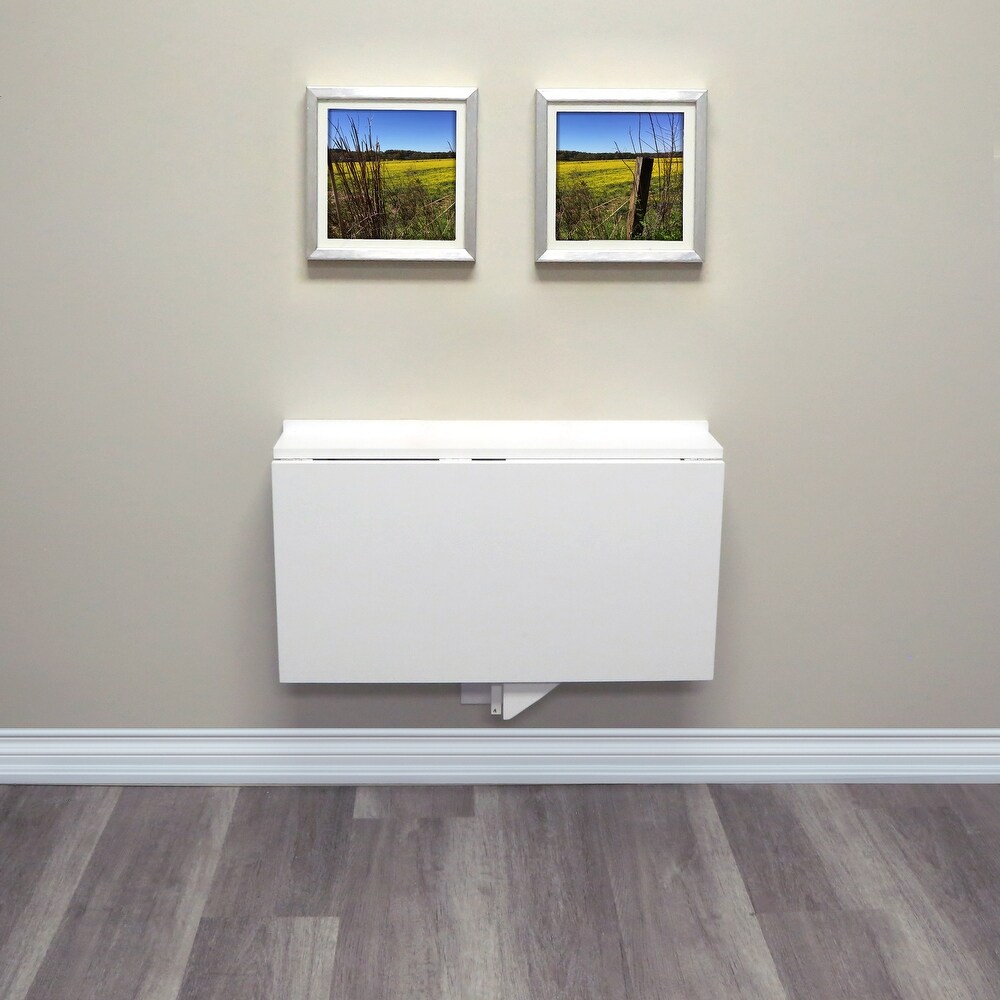 30 inch White Wall Mounted Desk