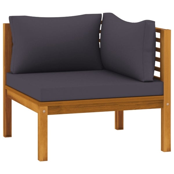 2-Seater Patio Sofa with Cushion Solid Acacia Wood - Overstock - 36079456