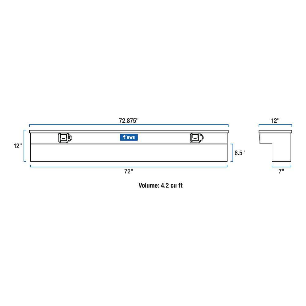 UWS 72 in. Aluminum Side Mount Tool Box TBSM-72