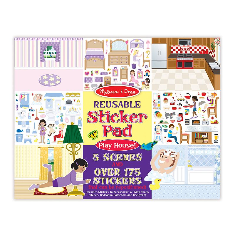 Melissa and Doug Reusable Sticker Pad: Dress-Up - 165+ Reusable Stickers