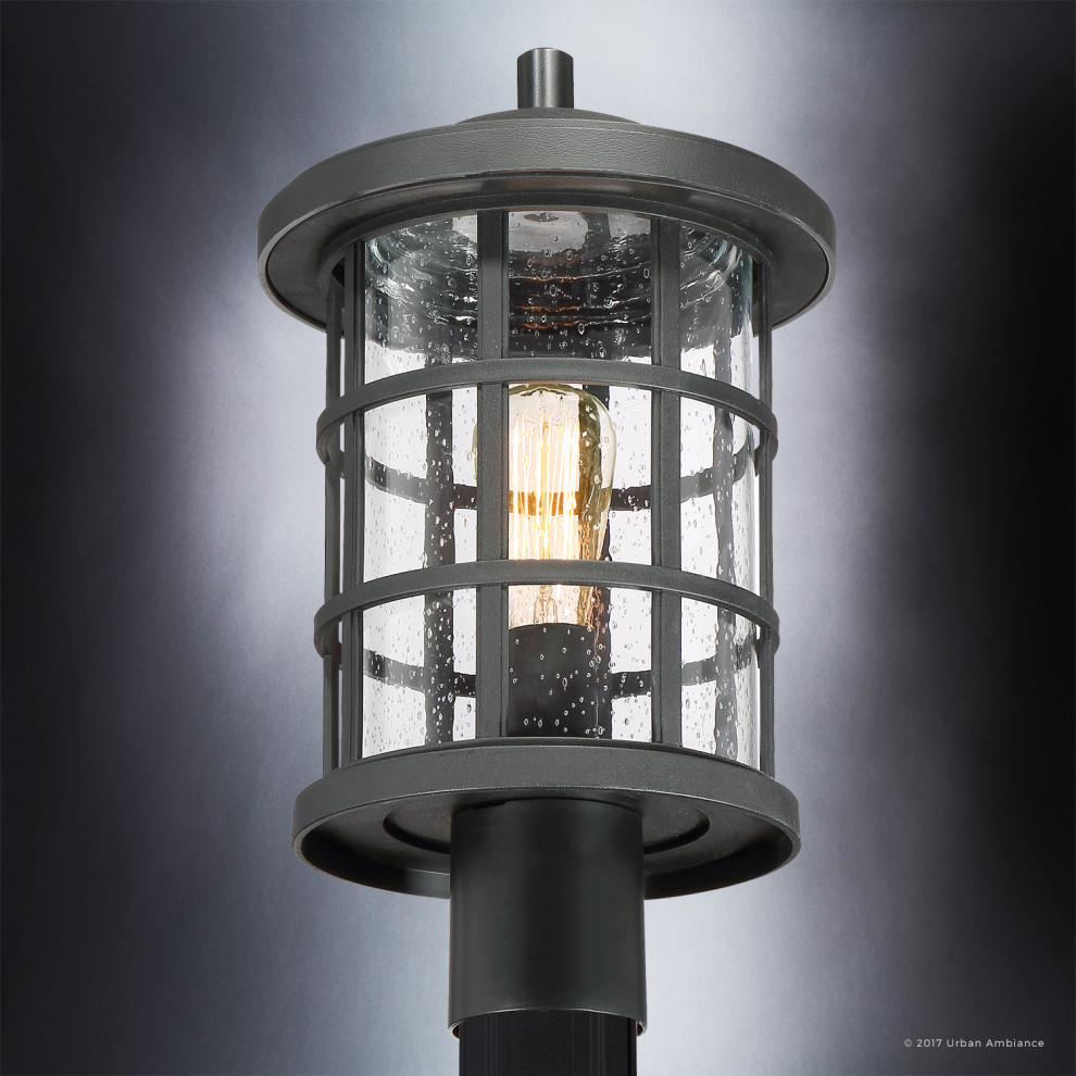 Luxury Craftsman Black Outdoor Post Light  Medium  UQL1046  Vienna Collection   Craftsman   Post Lights   by Urban Ambiance  Houzz