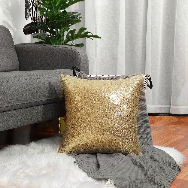 Polyester Shiny Comfy Sequin Sofa Decorative Pillow Cover Piccocasa