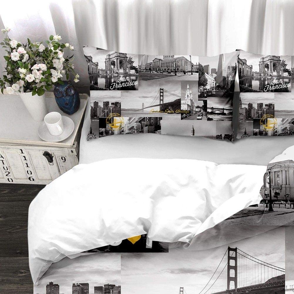 Duvet Cover Set Soft London Themed Comforter Cover Set 3 Pieces