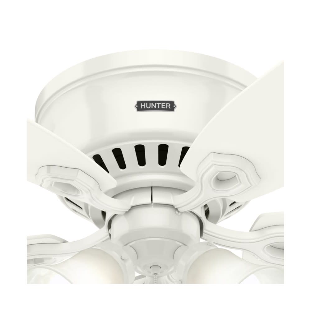 Hunter Builder Ceiling Fan 52 LED Indoor Snow White/Light Oak ;