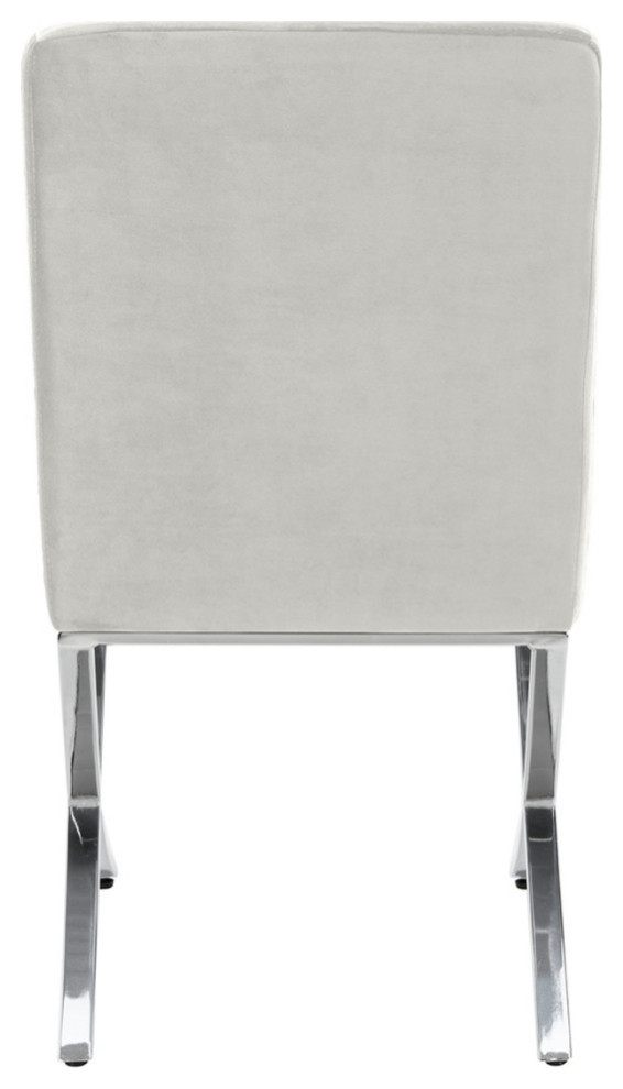 Slader Tufted Side Chair  Gray/Chrome   Contemporary   Dining Chairs   by Rustic Home Furniture Deco  Houzz