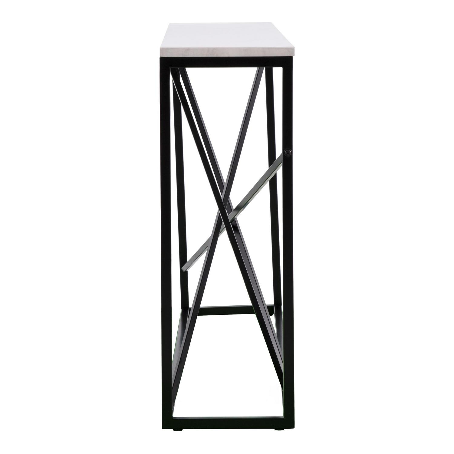 Southern Enterprises Ayrdel Modern Faux Marble 52 Console Table， Black