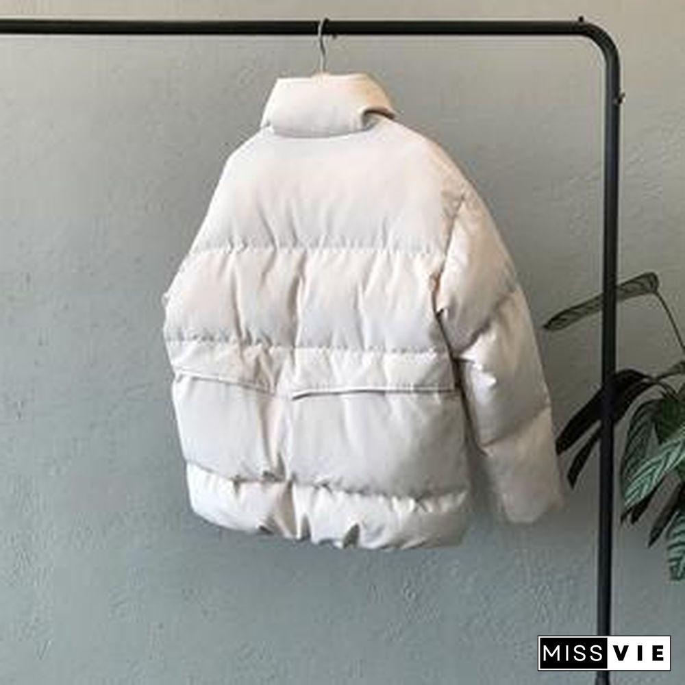 Oversized Quilted Winter Puffer Thick Warm Padded Puff Parka Jacket