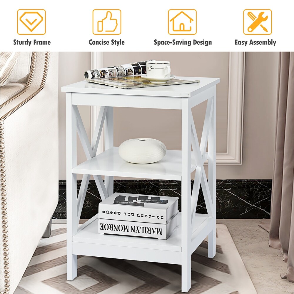 Copper Grove Nurota 3 tier X cross End Tables (Set of 2)