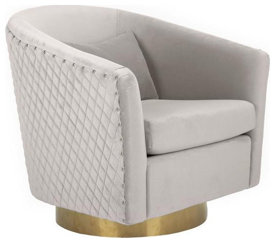 Baylee Quilted Swivel Tub Chair  Pale Taupe   Contemporary   Armchairs And Accent Chairs   by Rustic Home Furniture Deco  Houzz