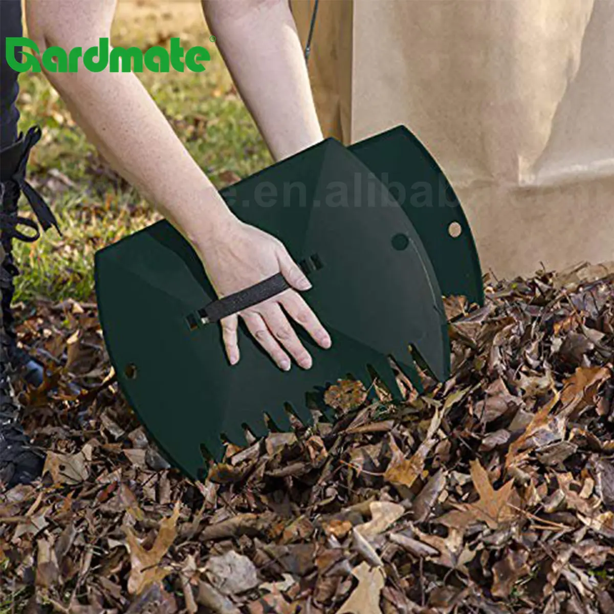 Grass Removal Handheld Leaf Collector Lawn Rubbish Yard Leaf Collector Scoops Hand Leaf Rakes Garden (Set of 2)