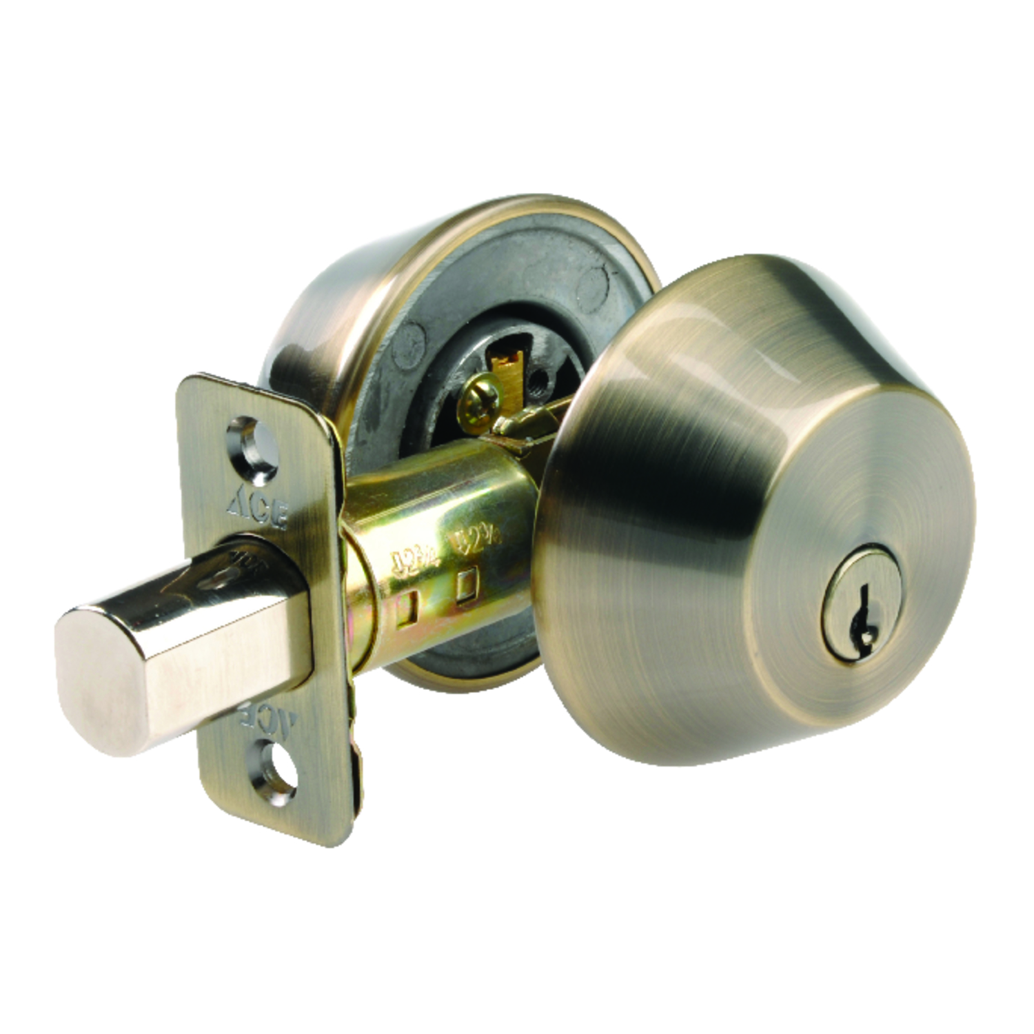 Ace Antique Brass Chrome Double Cylinder Deadbolt