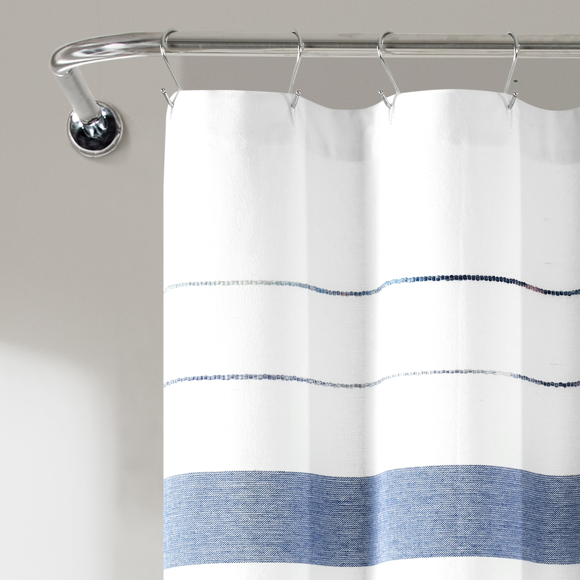 Chic Stripe Yarn Dyed Eco-Friendly Recycled Cotton Shower Curtain