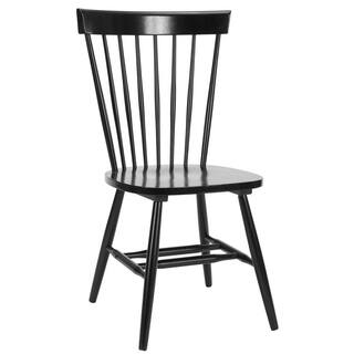 SAFAVIEH Riley Black Wood Dining Chair (Set of 2) AMH8500B-SET2