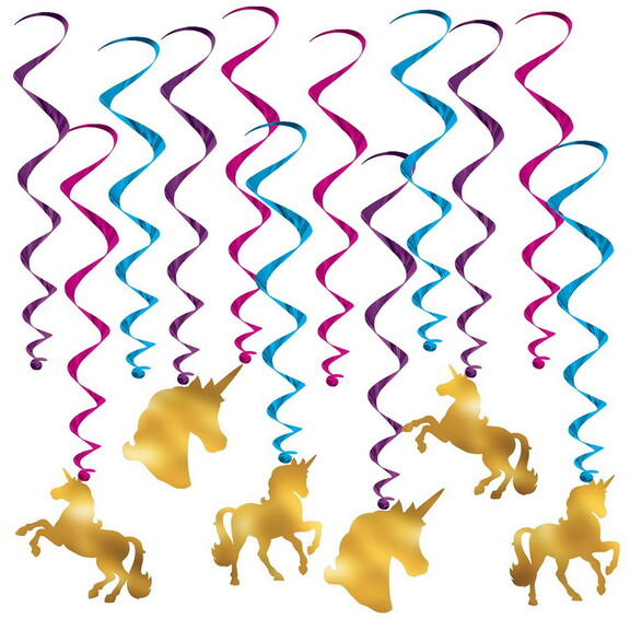 Beistle 54971 Unicorn Whirls  6 whirls w/icons6 ...