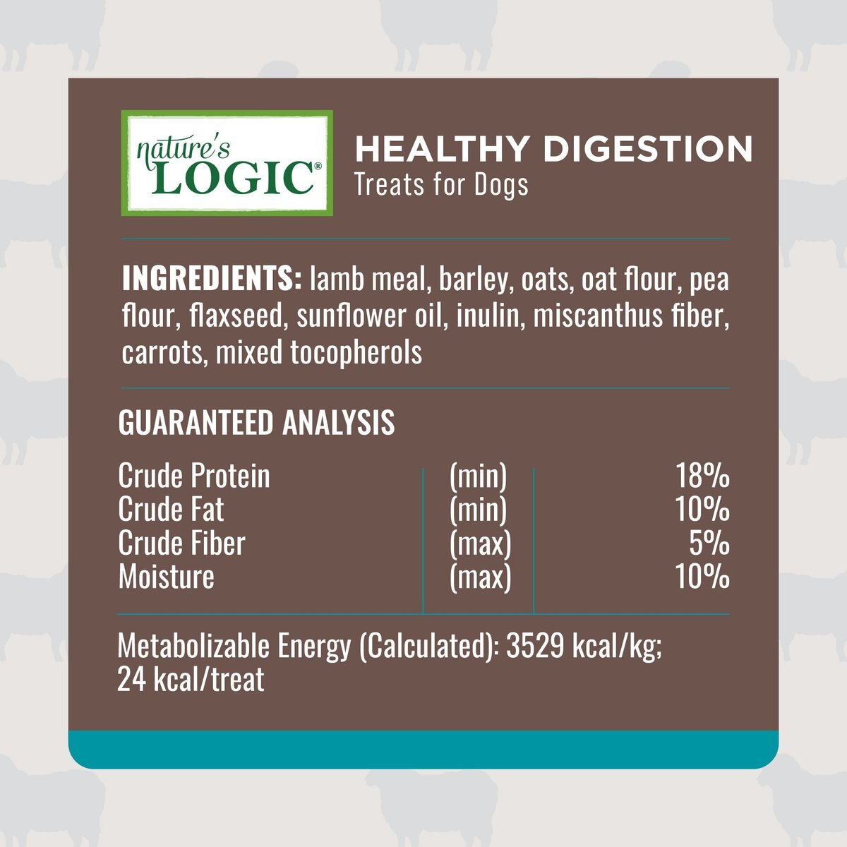 Nature's Logic Healthy Digestion Biscuits Dog Treats， 12-oz bag