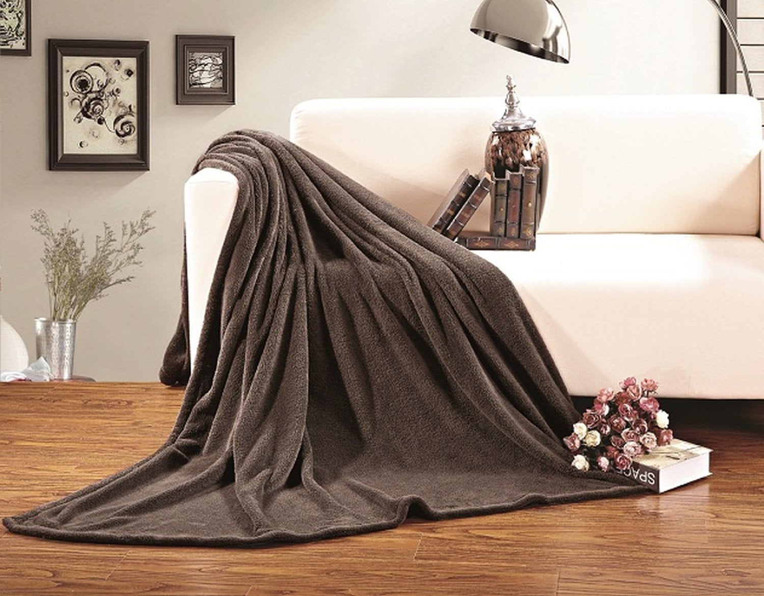 All Season FLEECE BLANKET All Sizes Twin/Twin XL Chocolate Brown