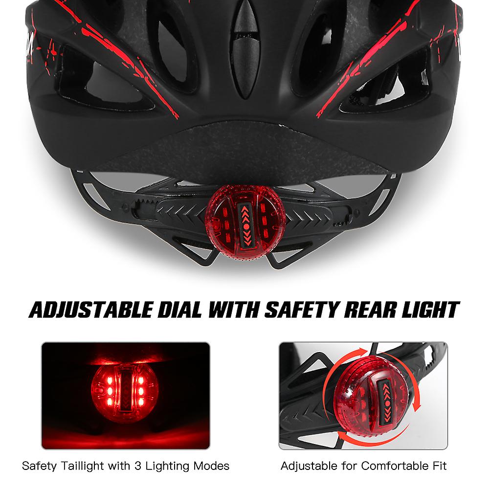 Lixada Lightweight Bike Cycling Helmet With Detachable Magnetic Goggles And Led Light Mountain Road Bicycle Helmets Outdoor Sport Safety Protective He