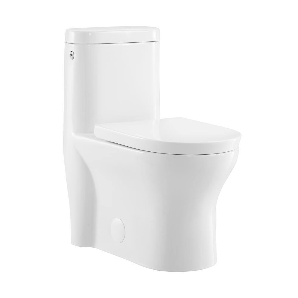 Swiss Madison Monaco 1-Piece 1.11.6 GPF Dual Touchless Flush Elongated Toilet in White Seat Included SM-1T263