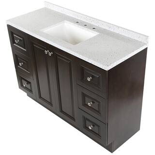 Glacier Bay Northwood 49 in. W x 19 in. D Vanity in Dusk with Solid Surface Technology Vanity Top in Silver Ash with White Sink NW48P2-DK