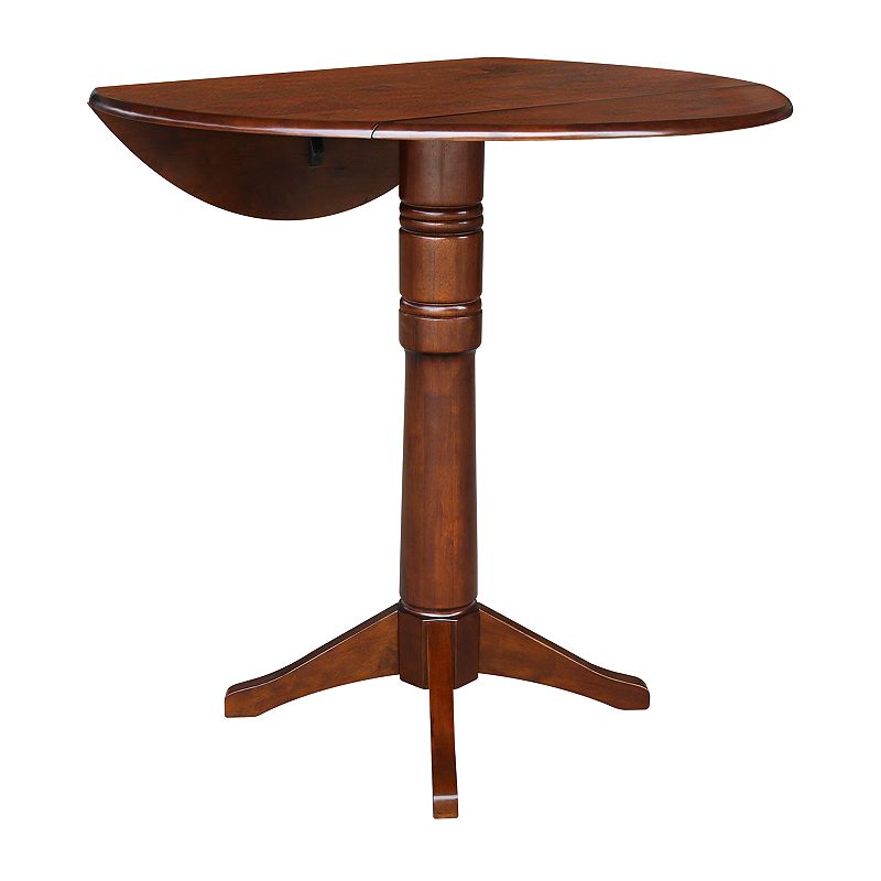 International Concepts Round Dual Drop Leaf Pedestal Table