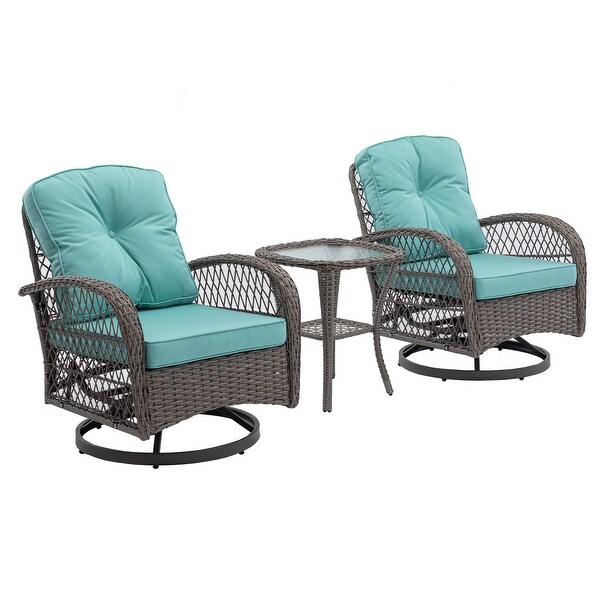 3pcs Outdoor Furniture Modern Wicker set - Overstock - 37248247