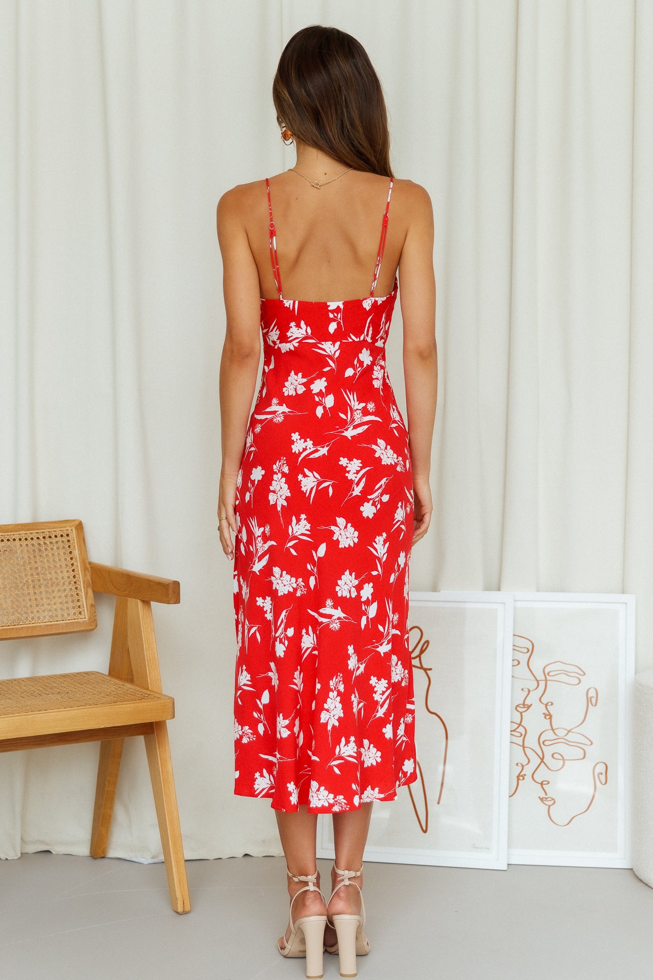 Sprinkle Love Midi Dress Red