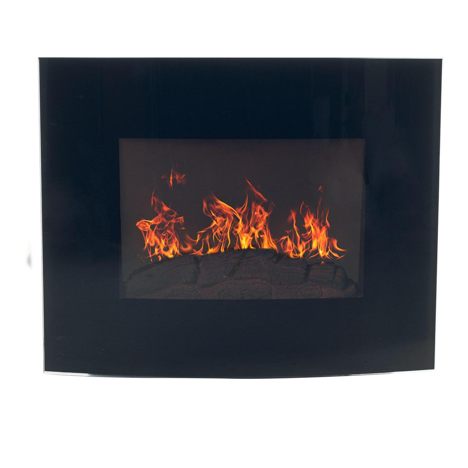 Northwest Wall-Mounted Electric Fireplace with Remote Control (Black)