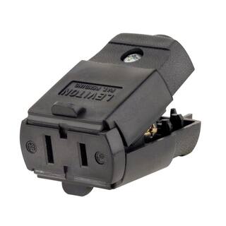 Leviton 15 Amp 125-Volt Light Duty Polarized Connector Black 102-EP