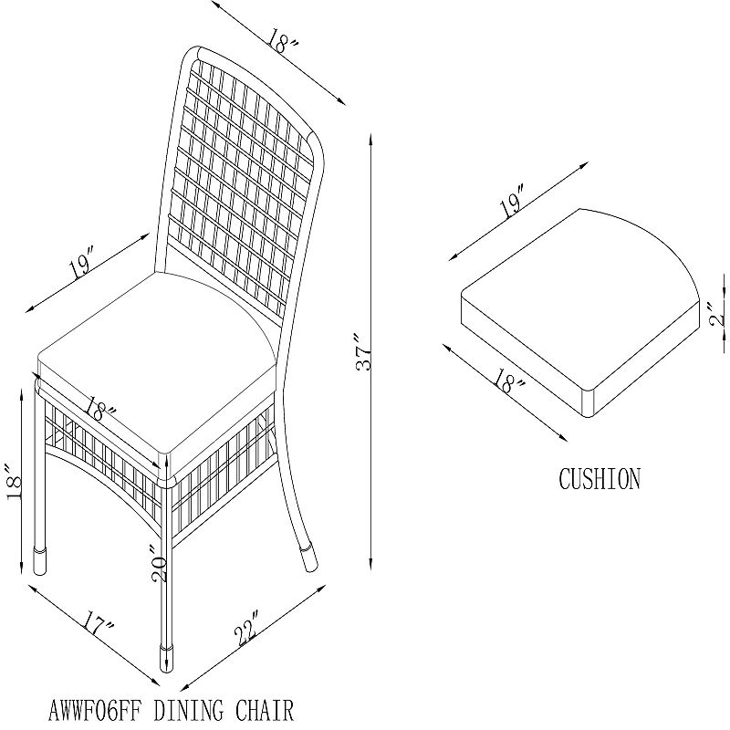 Alaterre Furniture All-Weather Wicker Dining Chair 2-piece Set