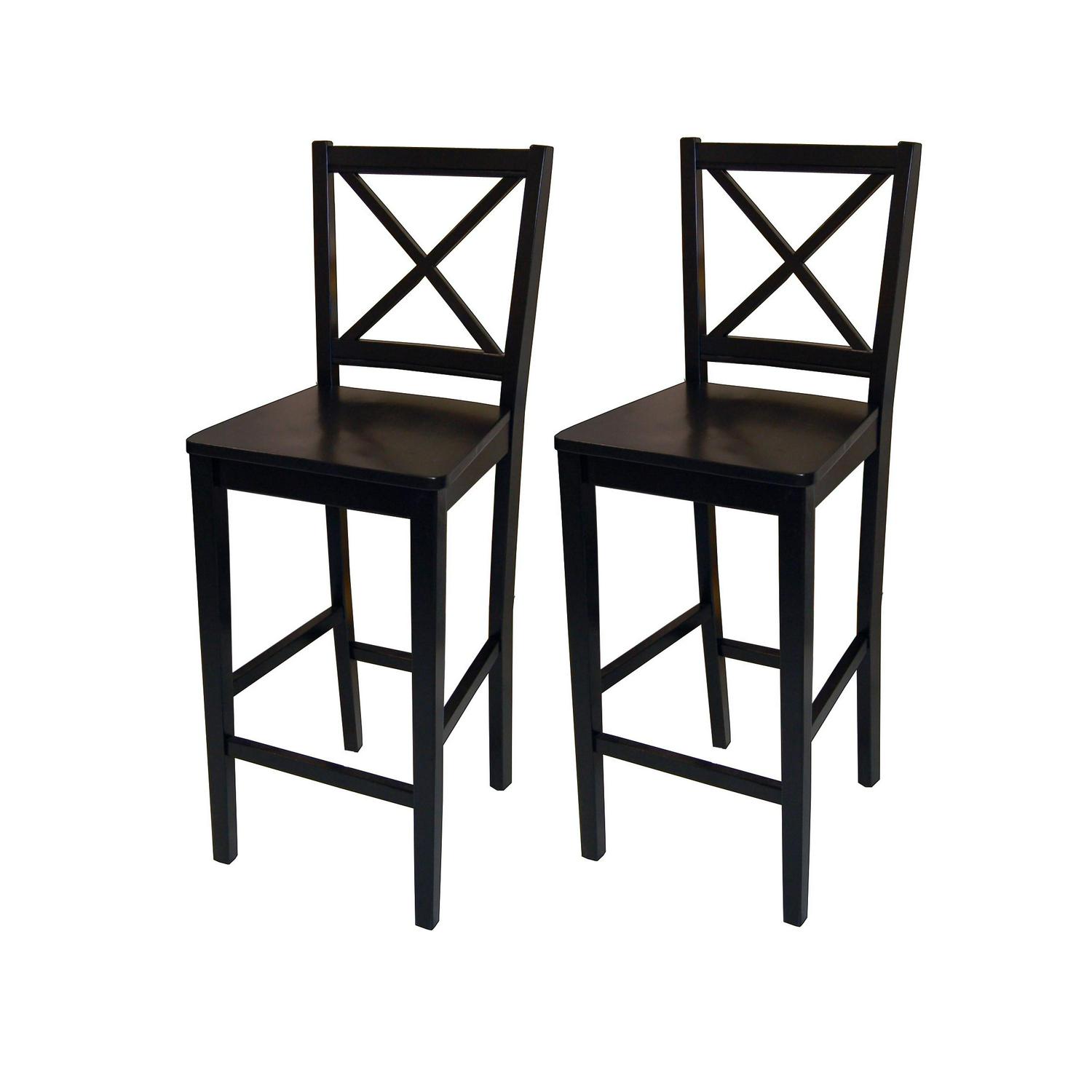 TMS Virginia Cross-Back 30 Bar Stool， Set of 2， Multiple Colors