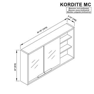 Home Decorators Collection Kordite 42 in. W x 24 in. H Rectangular Almond Latte Brown Surface Mount Medicine Cabinet with Mirror Kordite MC-AL