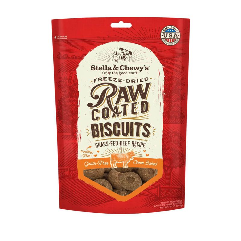 Raw Coated Biscuits Grass Fed Beef Recipe Dog Treats 9oz