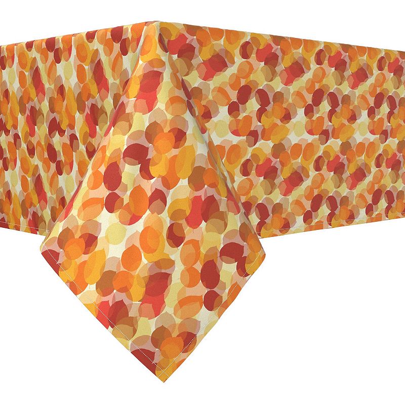 Rectangular Tablecloth， 100% Cotton， 52x104， Autumn Abstract Leaves