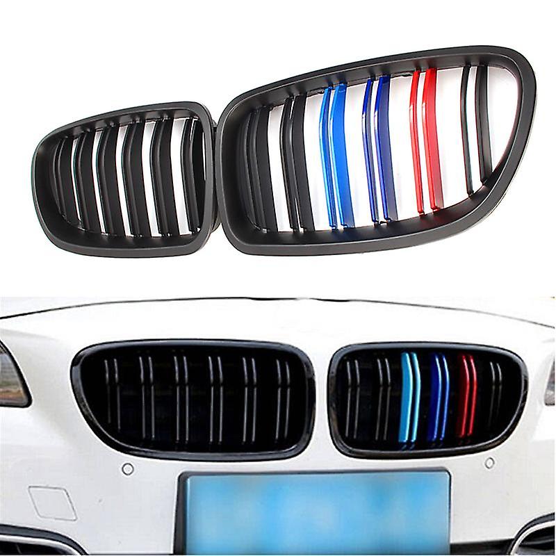 Born Pretty Pair Abs M-style Color Matt Black Front Bumper Kidney Grille 2 Line Double Slat For Bmw F10 F18 M5 2011 2012 2013 2014 2015 2016