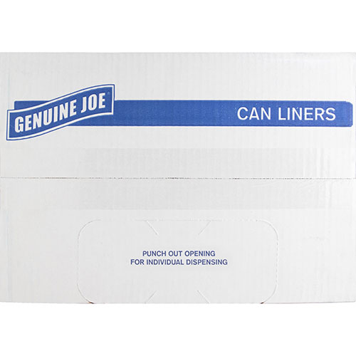 Genuine Joe Black Flat-Bottom Trash Bags | 55 Gallon， 39