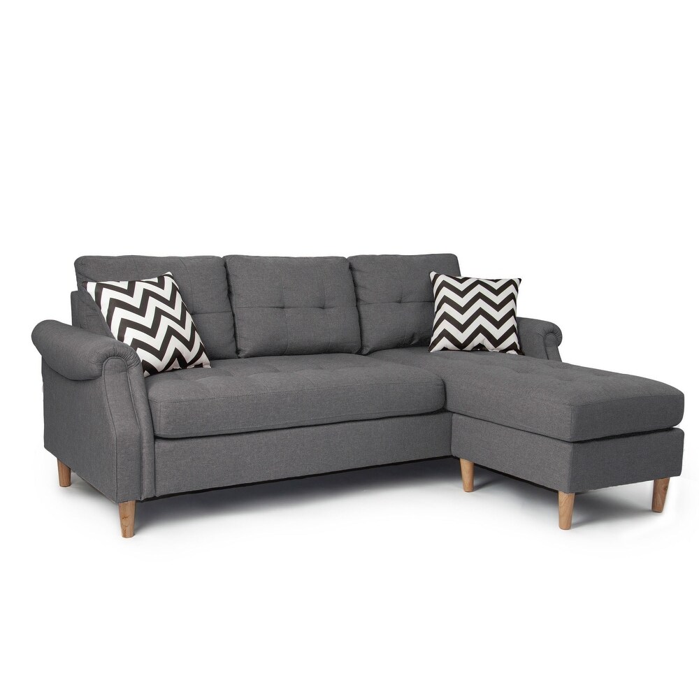 Poundex Reversible Sectional Set W/ 2 Accent Pillows