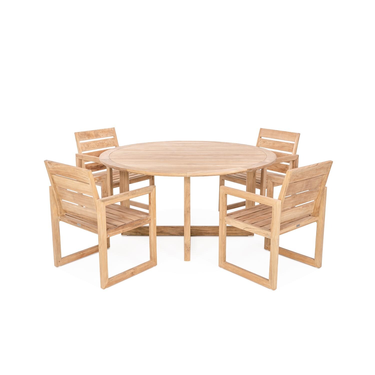 Signature Harborview 5 Piece Teak Dining Set w/ Round Table