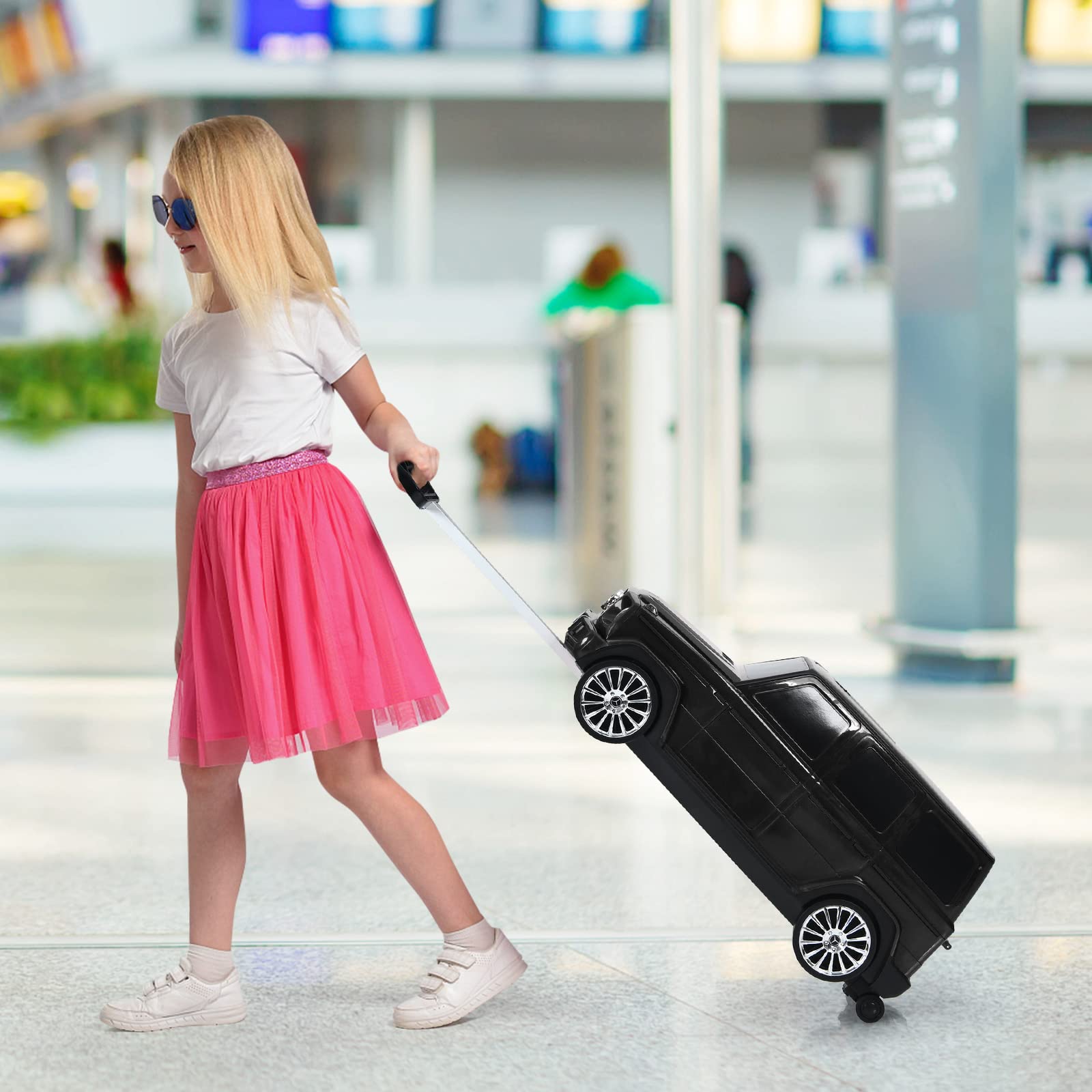 Kids Rolling Luggage, 2 in 1 Kids Ride On Suitcase Travel Luggage