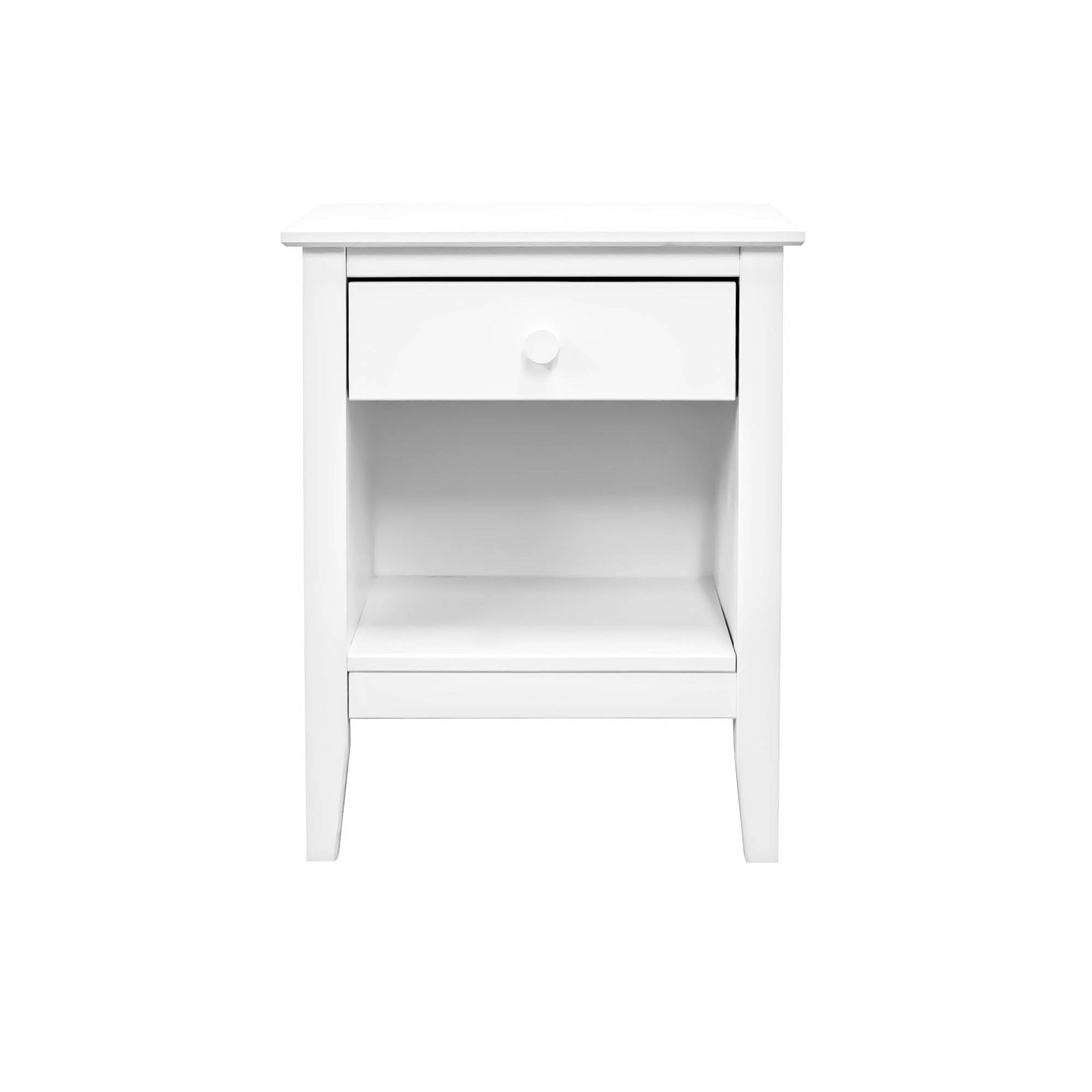 Adeptus Solid Wood Easy Pieces Single Drawer End Table/Nightstand w/Cubby - White