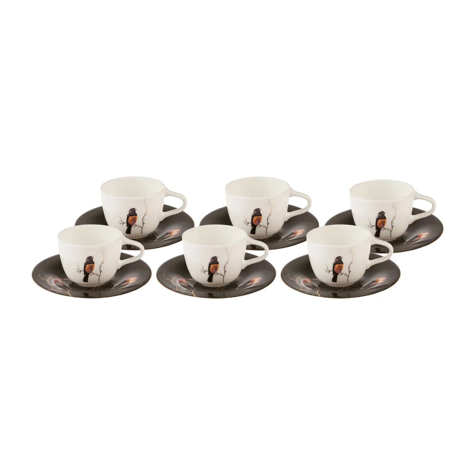 Karaca Fine Pearl Grace Black Set Of 6 Coffee Cups 100 Ml 153.03.06.5078