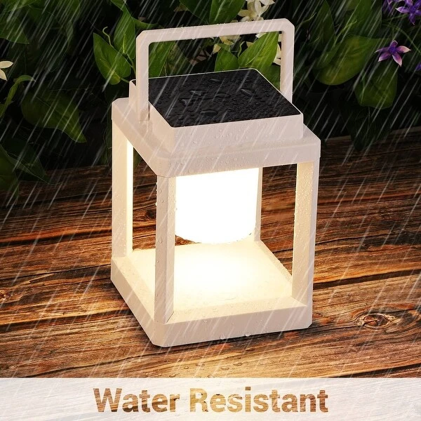 Outdoor Table Lamp, 3-Level Brightness Portable Rechargeable Solar Lamp Waterproof for Patio/Camping