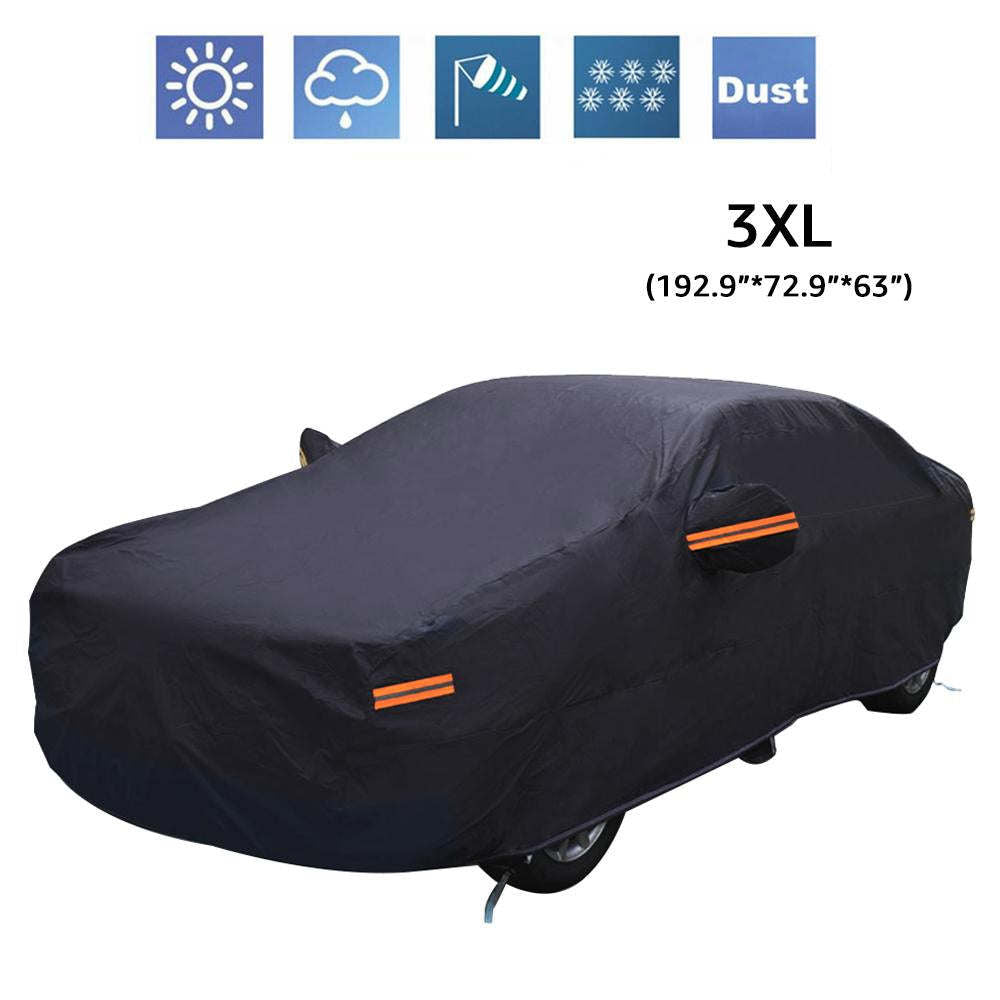 5 Layer Outdoor Car Cover Cotton Lining Breathable Waterproof Weather Protector for 186