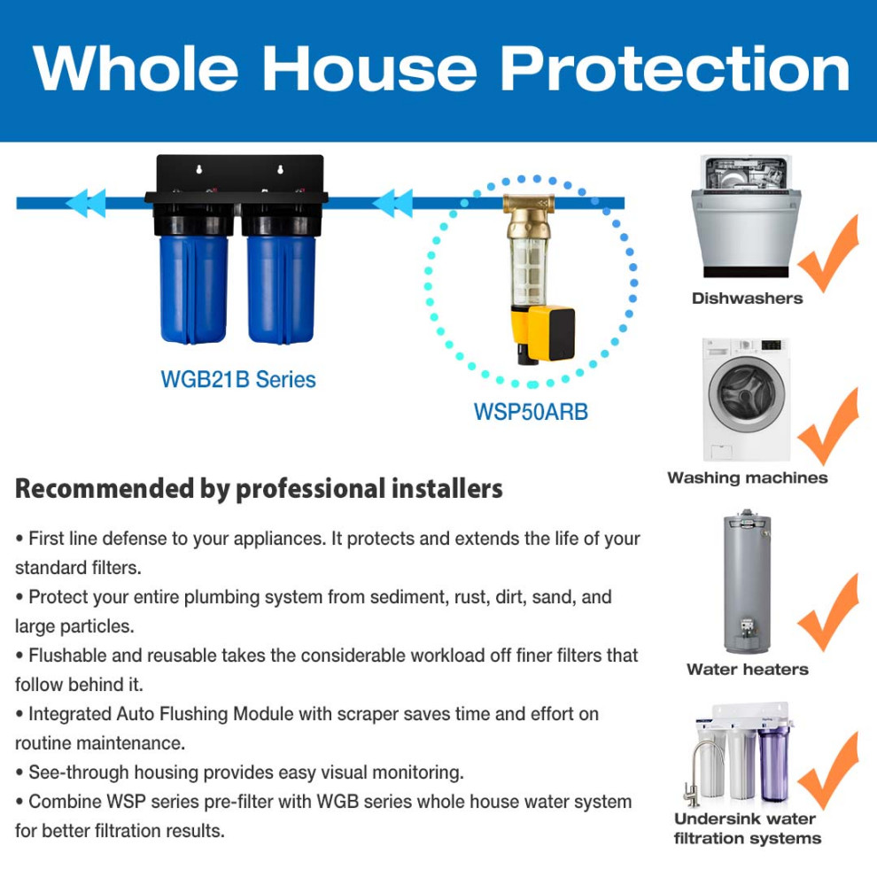 iSpring 2 Stage Lead Reducing Whole House Water Filtration System   Contemporary   Water Filtration Systems   by iSpring Water Systems  Houzz