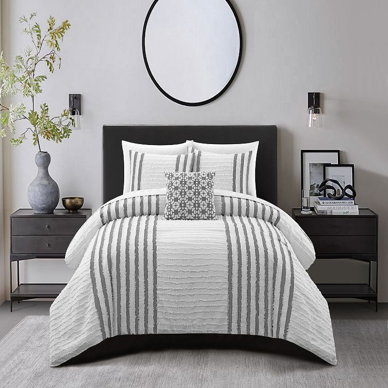 Chic Home Sofia 4-piece Comforter Set with Shams and Throw Pillow