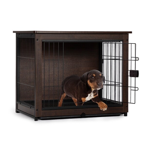 Side Table with Dog Cage Design， Small/ Medium/ Large Sizes to Choose