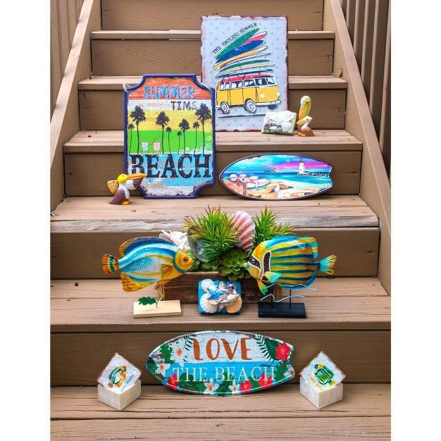 Beachcombers Metal Love The Beach Sign 5 89 X 13 95 X 0 19 Inches